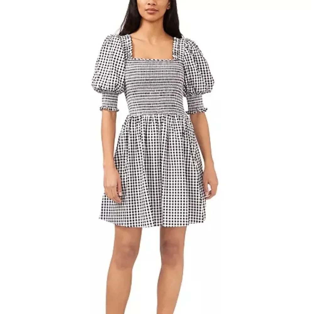 Riley & Rae Puff Sleeve Gingham Dress sz Lg